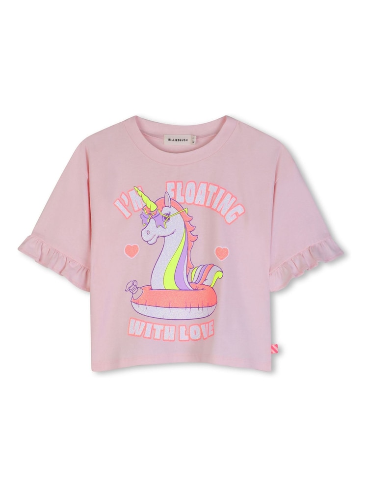 Billieblush Short Sleeve Unicorn Graphic Print T-Shirt - Image 2 of 4