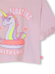 Billieblush Short Sleeve Unicorn Graphic Print T-Shirt - Image 4 of 4