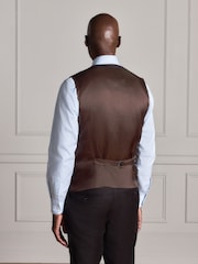 Brown Signature Slim Fit Zignone Italian Wool Cashmere Flannel Suit Waistcoat - Image 3 of 8