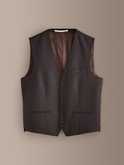 Brown Signature Slim Fit Zignone Italian Wool Cashmere Flannel Suit Waistcoat - Image 5 of 8