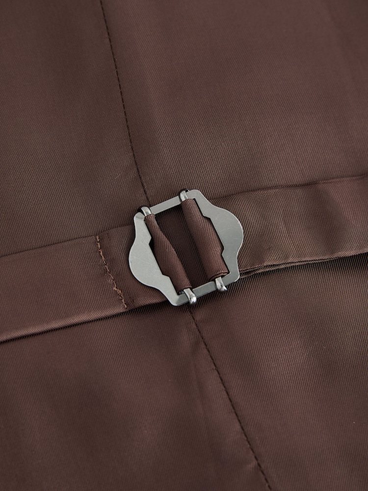 Brown Signature Slim Fit Zignone Italian Wool Cashmere Flannel Suit Waistcoat - Image 8 of 8 Brown Signature Slim Fit Zignone Italian Wool Cashmere Flannel Suit Waistcoat - Image 8 of 8