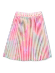 Billieblush Multicolour Pleated Pink Skirt With Logo Waistband - Image 4 of 5