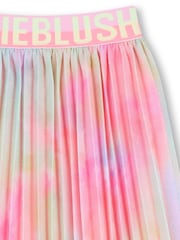 Billieblush Multicolour Pleated Pink Skirt With Logo Waistband - Image 5 of 5