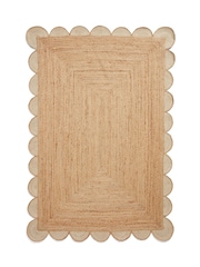 Think Rugs Natural Savannah Jute Scallop Natural Rug - Image 3 of 6