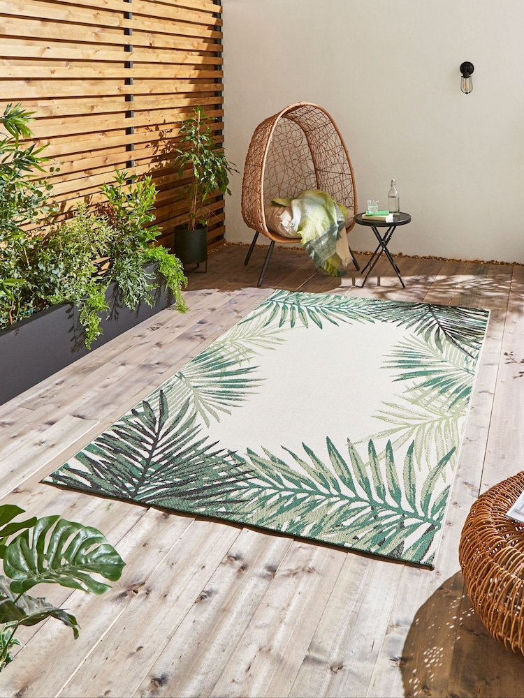 Think Rugs Light Beige Miami 19435 Botanical Outdoor Rug - Image 1 of 6