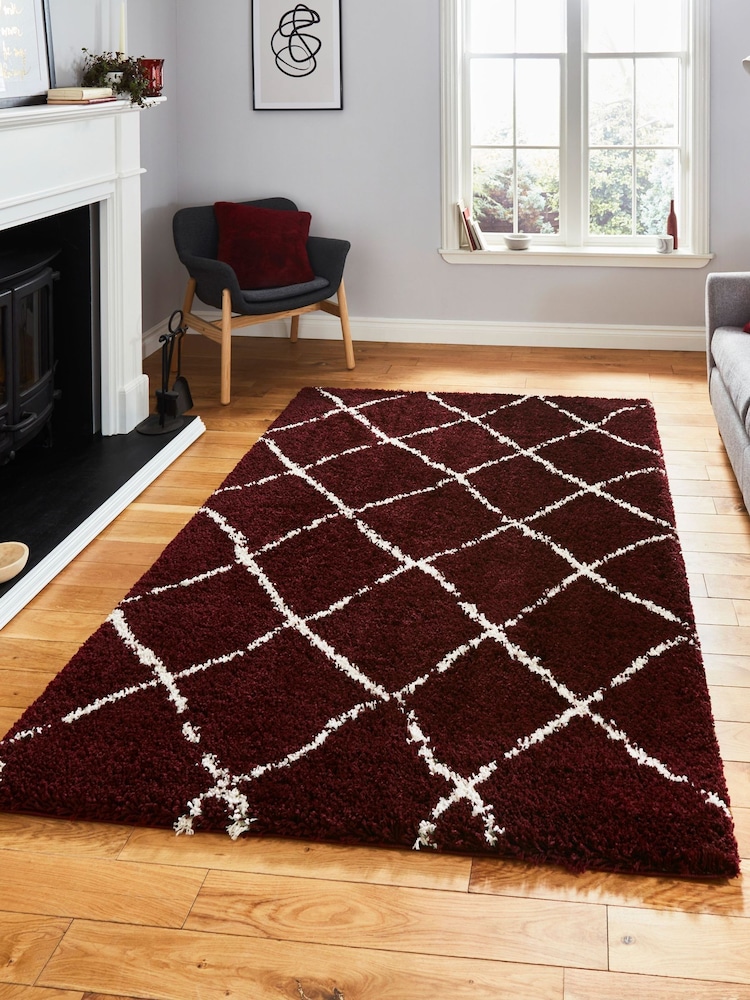 Think Rugs Red Scandi Berber Rug - Image 1 of 4 Think Rugs Red Scandi Berber Rug - Image 1 of 4