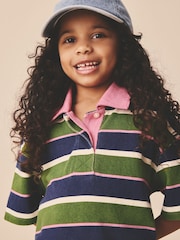 Green / Navy / Pink Stripe Short Sleeve Rugby Dress (3-16yrs) - Image 4 of 9