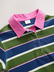 Green / Navy / Pink Stripe Short Sleeve Rugby Dress (3-16yrs) - Image 9 of 9