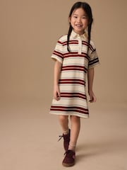 Brown/Ecru Stripe Short Sleeve Rugby Dress (3-16yrs) - Image 1 of 3