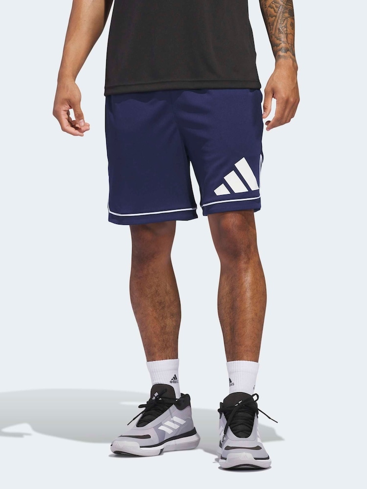 adidas Blue Basketball Badge Of Sport 5 Inch Shorts - Image 1 of 6