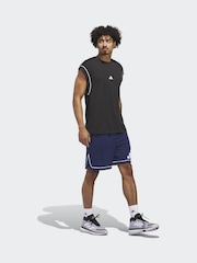 adidas Blue Basketball Badge Of Sport 5 Inch Shorts - Image 3 of 6