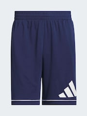 adidas Blue Basketball Badge Of Sport 5 Inch Shorts - Image 6 of 6