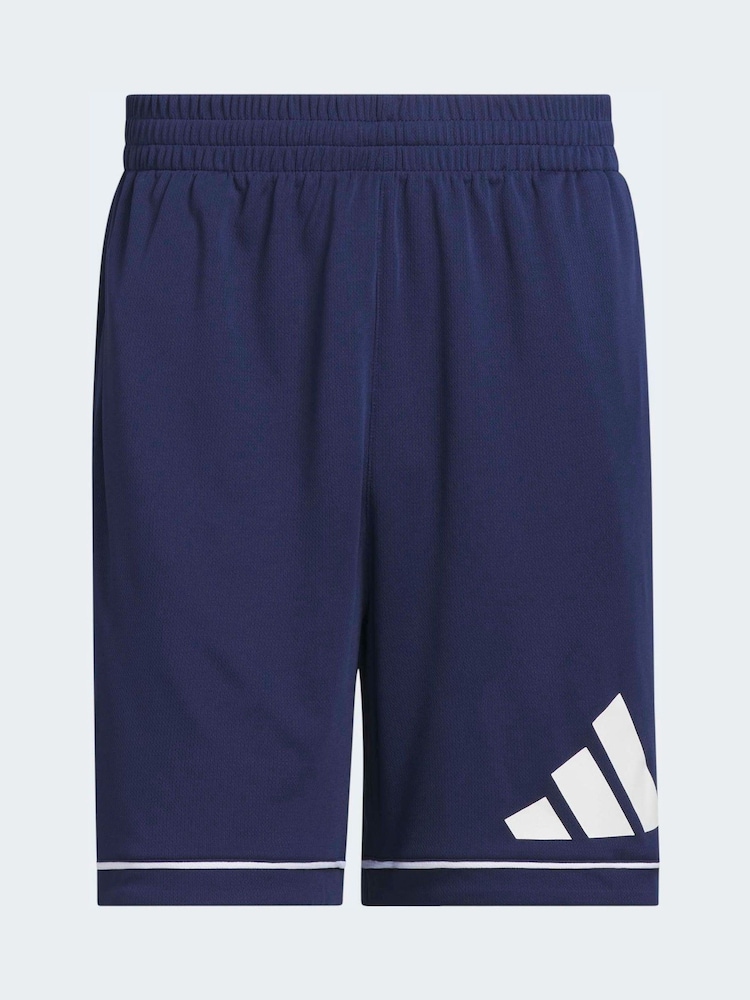 adidas Blue Basketball Badge Of Sport 5 Inch Shorts - Image 6 of 6