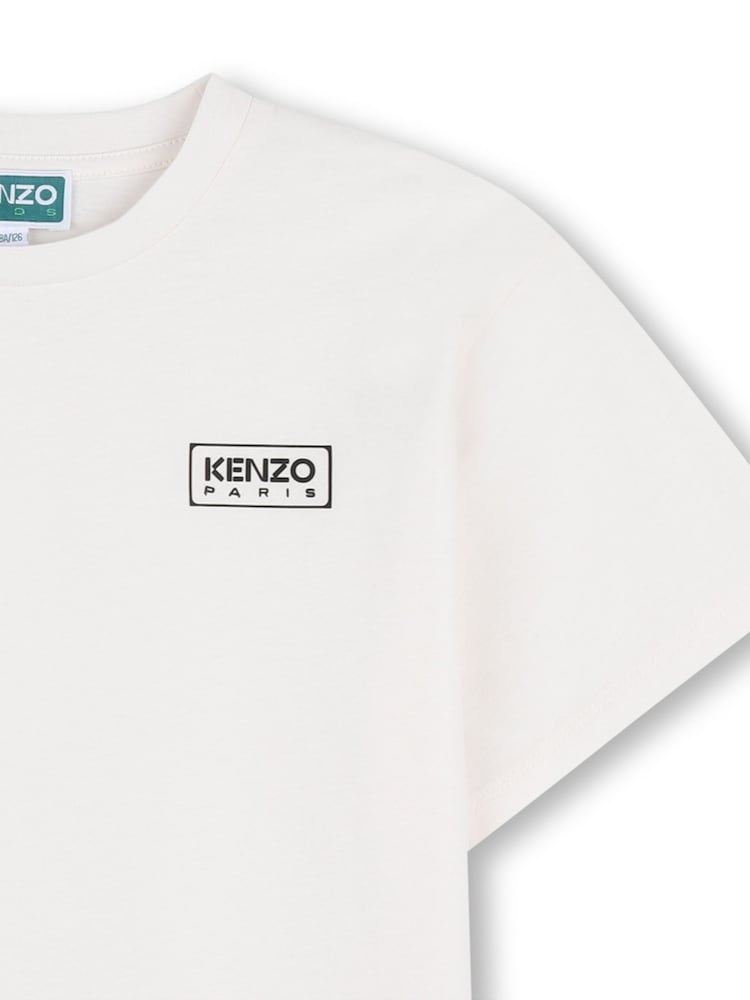 Kenzo Kids Logo Crew Neck Short Sleeve White T-Shirt - Image 3 of 3