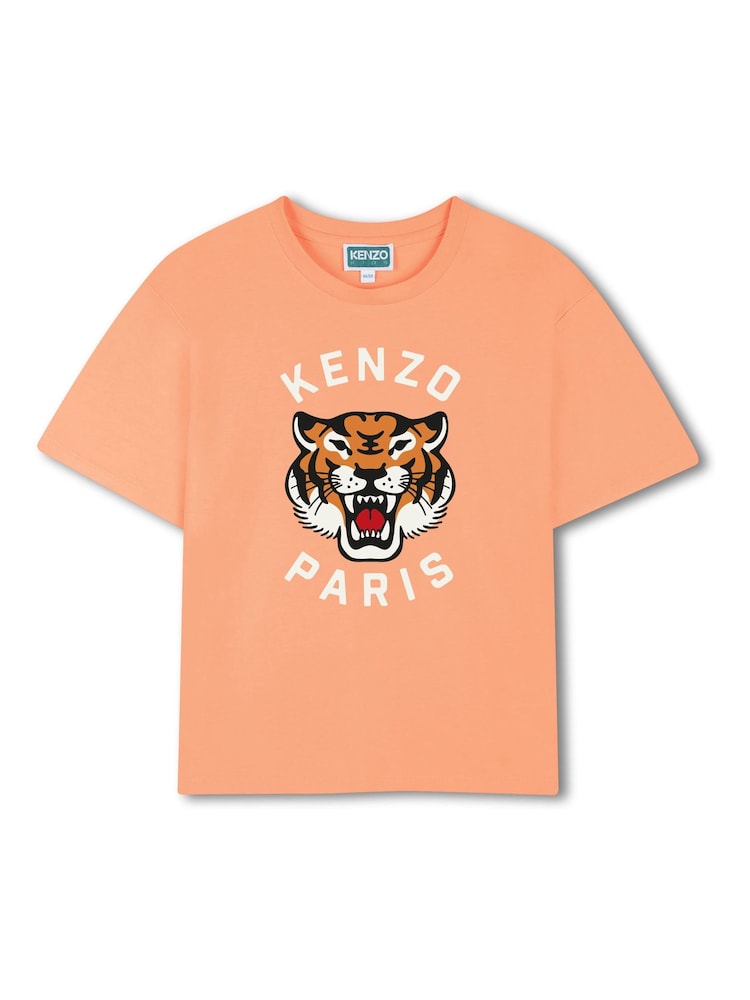 KENZO KIDS Κοντομάνικο μπλουζάκι με γραφικό λογότυπο Στρογγυλή λαιμόκοψη, Πορτοκαλί - Εικόνα 1 από 3
