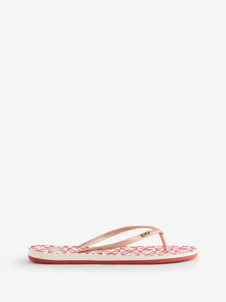 Roxy Orange Floral Mauricia Logo Flip Flops - Image 1 of 4