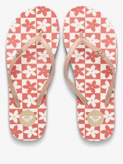 Roxy Orange Floral Mauricia Logo Flip Flops - Image 4 of 4