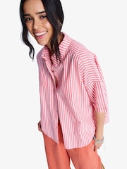 Roxy Beachy Nostalgia Stripe Boxy Short Sleeve Shirt - Imaginea 1 din 6
