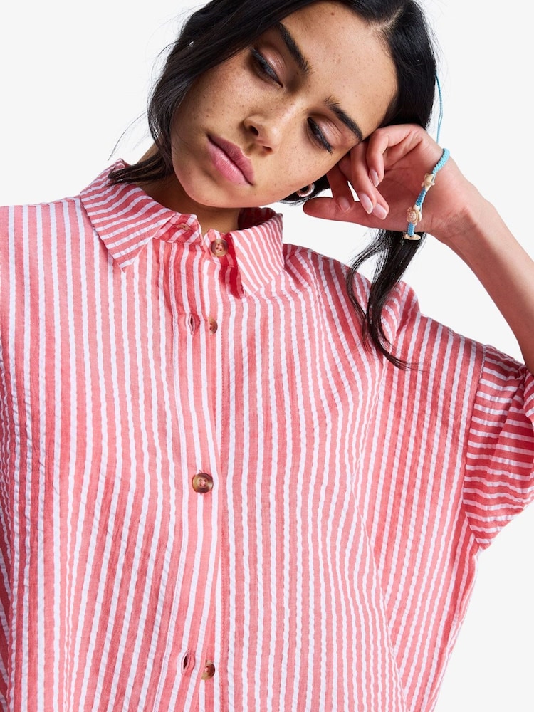 Roxy Beachy Nostalgia Stripe Boxy Short Sleeve Shirt - Imaginea 6 din 6