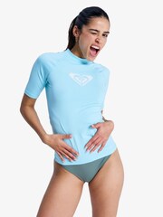 Roxy Blue Wholehearted Short Sleeve Logo Rash Vest - Image 1 of 5
