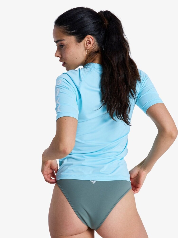 Roxy Blue Wholehearted Short Sleeve Logo Rash Vest - Image 2 of 5