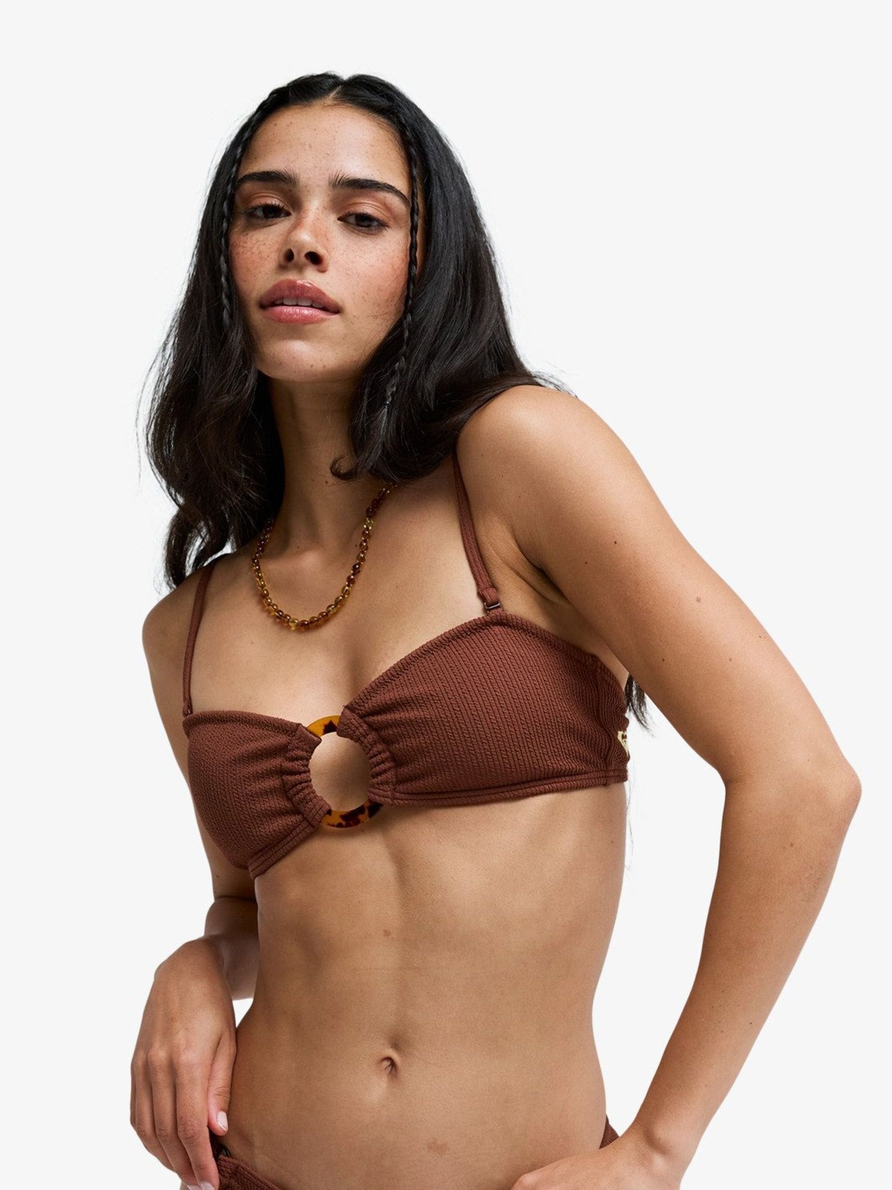 Buy Roxy Brown Cappucino Sunshine Bandeau Bikni Top from Next USA