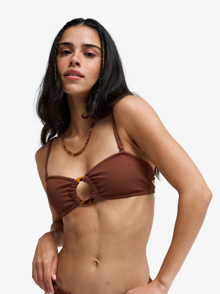 Roxy Brown Cappucino Sunshine Bandeau Bikni Top - Image 1 of 6 Roxy Brown Cappucino Sunshine Bandeau Bikni Top - Image 1 of 6
