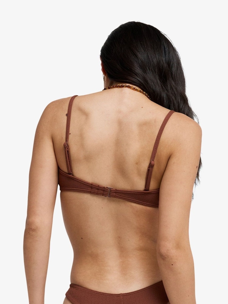 Roxy Brown Cappucino Sunshine Bandeau Bikni Top - Image 2 of 6 Roxy Brown Cappucino Sunshine Bandeau Bikni Top - Image 2 of 6