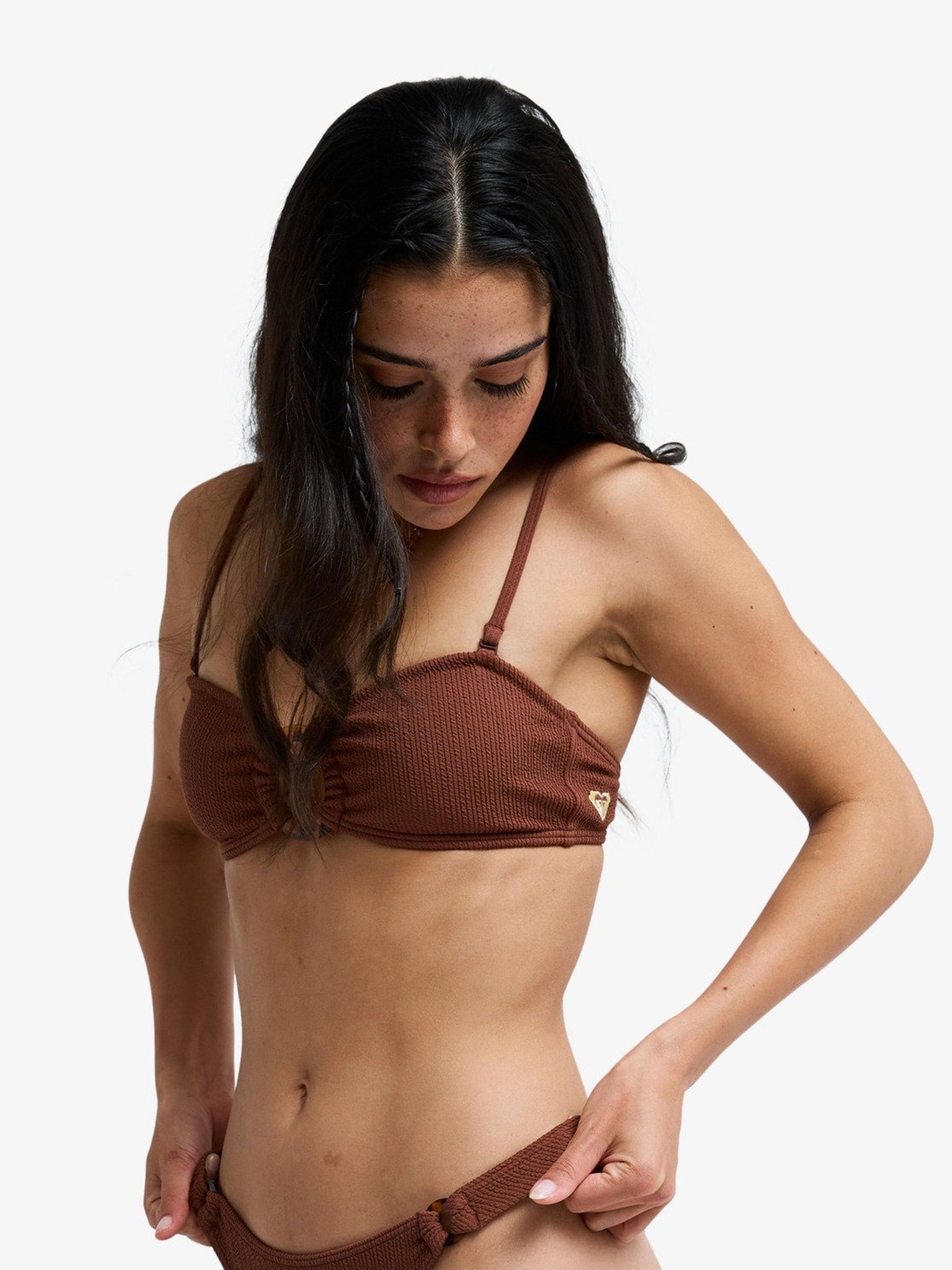 Buy Roxy Brown Cappucino Sunshine Bandeau Bikni Top from Next USA