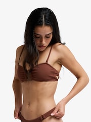 Roxy Brown Cappucino Sunshine Bandeau Bikni Top - Image 3 of 6
