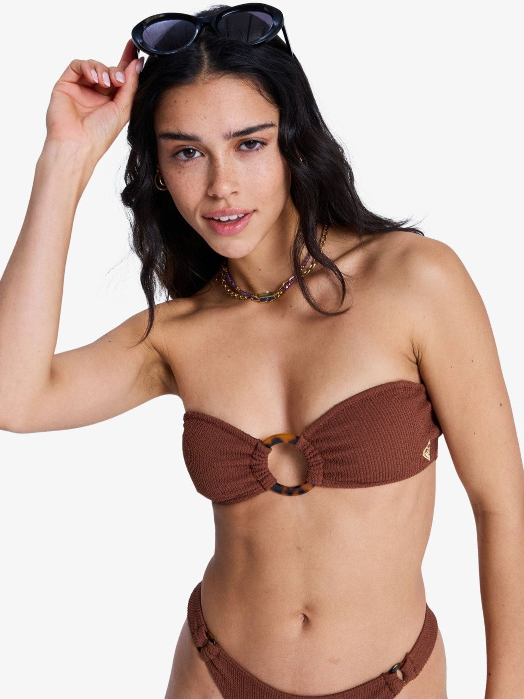 Buy Roxy Brown Cappucino Sunshine Bandeau Bikni Top from Next USA