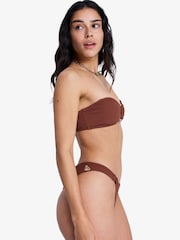 Roxy Brown Cappucino Sunshine Bandeau Bikni Top - Image 6 of 6