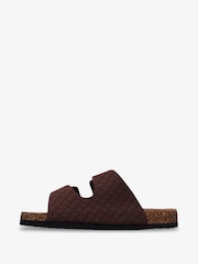 Roxy Chocolate Brown Mannae Buckle Texture Sliders - Image 4 of 7