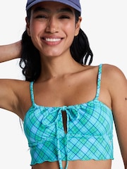 Roxy Green Plaid Check PT Essentials Bikini Tank Top - Image 3 of 5