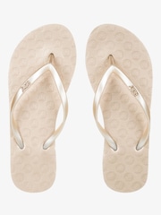 ذهبي - Roxy Viva Higher Wedge Logo Flip Flops - صورة 3 من 4