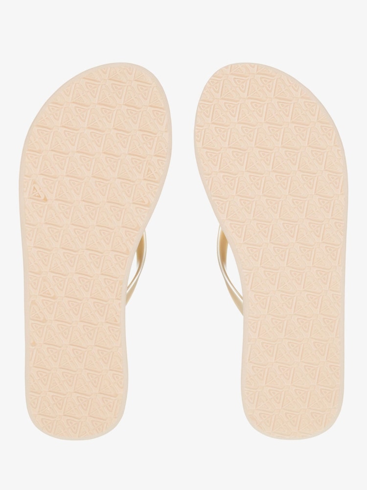 ذهبي - Roxy Viva Higher Wedge Logo Flip Flops - صورة 4 من 4
