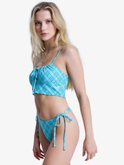 Roxy Green Plaid Check PT Essentials Tanga Bikini Bottom - Image 2 of 6