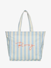 Roxy Blue Fairy Mist Stripe Logo Tote Bag - Image 3 of 7