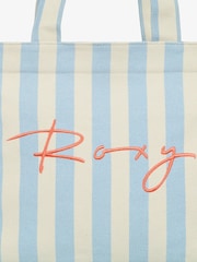 Roxy Blue Fairy Mist Stripe Logo Tote Bag - Image 5 of 7