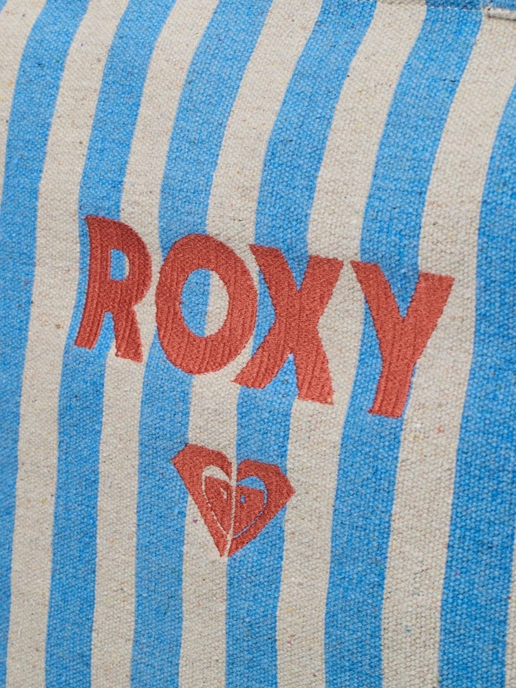 Roxy Blue Fairy Mist Stripe Logo Tote Bag - Image 7 of 7