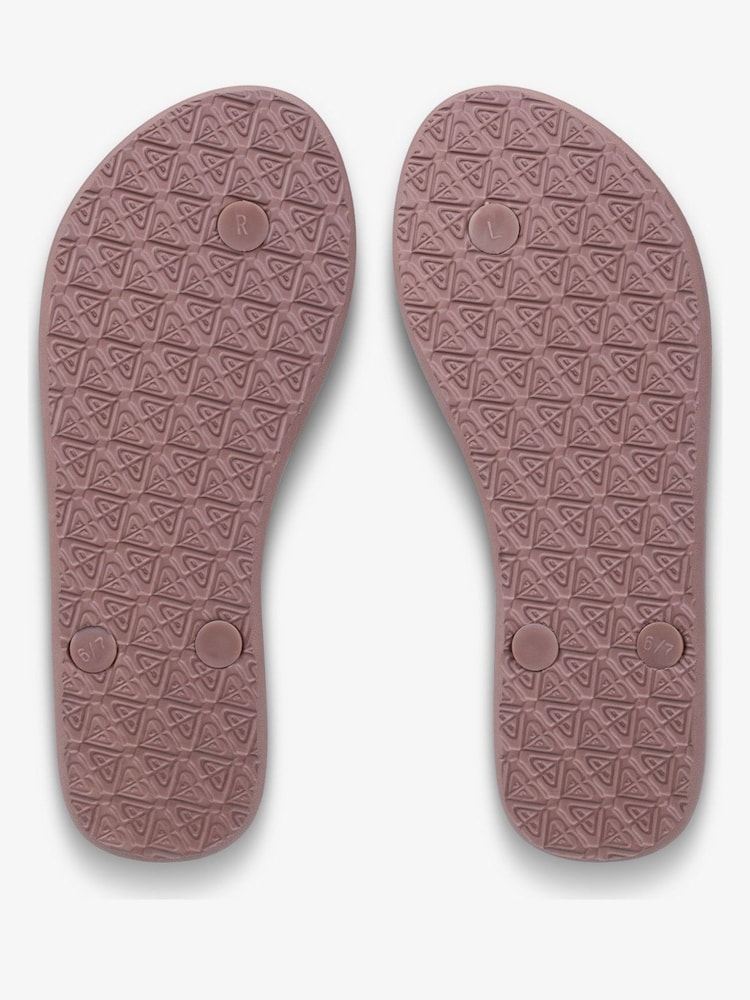 Roxy Brown Viva IV Logo Flip Flops - Image 6 of 6