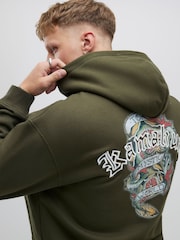 River Island Green Oversized Japanese Kamakura Hoodie - Image 2 of 4