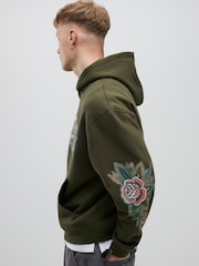 River Island Green Oversized Japanese Kamakura Hoodie - Image 3 of 4