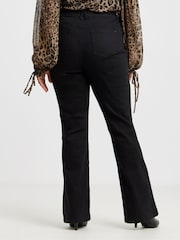 Simply Be Black Spot Print Shirred Chiffon Skater Dress - Image 2 of 4