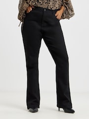 Simply Be Black Spot Print Shirred Chiffon Skater Dress - Image 3 of 4