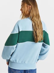 Simply Be Blue Apres Ski Slogan High Neck Sweatshirt - Image 3 of 4