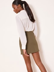 Lipsy Khaki Green Split Side Mini Skirt - Image 4 of 5