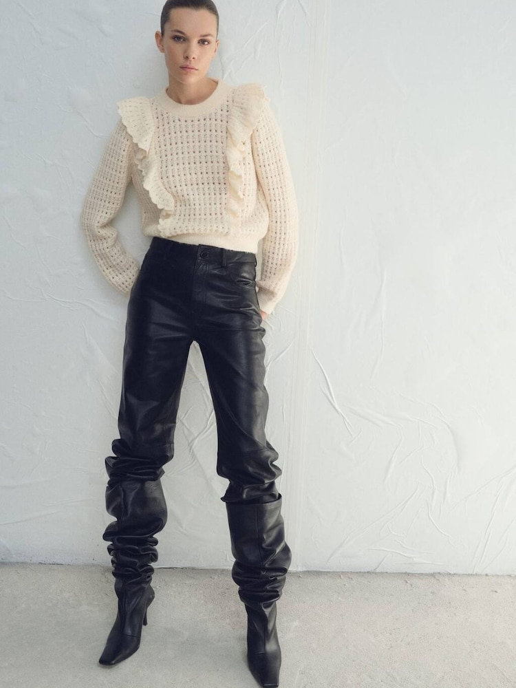 Mango White Frill Jumper - Image 2 of 6