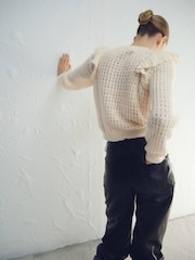 Mango White Frill Jumper - Image 3 of 6