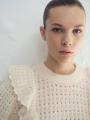 Mango White Frill Jumper - Image 4 of 6